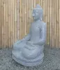  Product image 2 of the product “Seated Buddha made of Riverstone in Bhumisparsha - gesture of touching the earth. 86cm height. ”